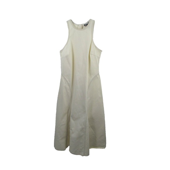 Future Collective Dresses & Skirts - NWOT FUTURE COLLECTIVE Maxi Racerback Denim Dress Women Size 4 Ivory Sleeveless